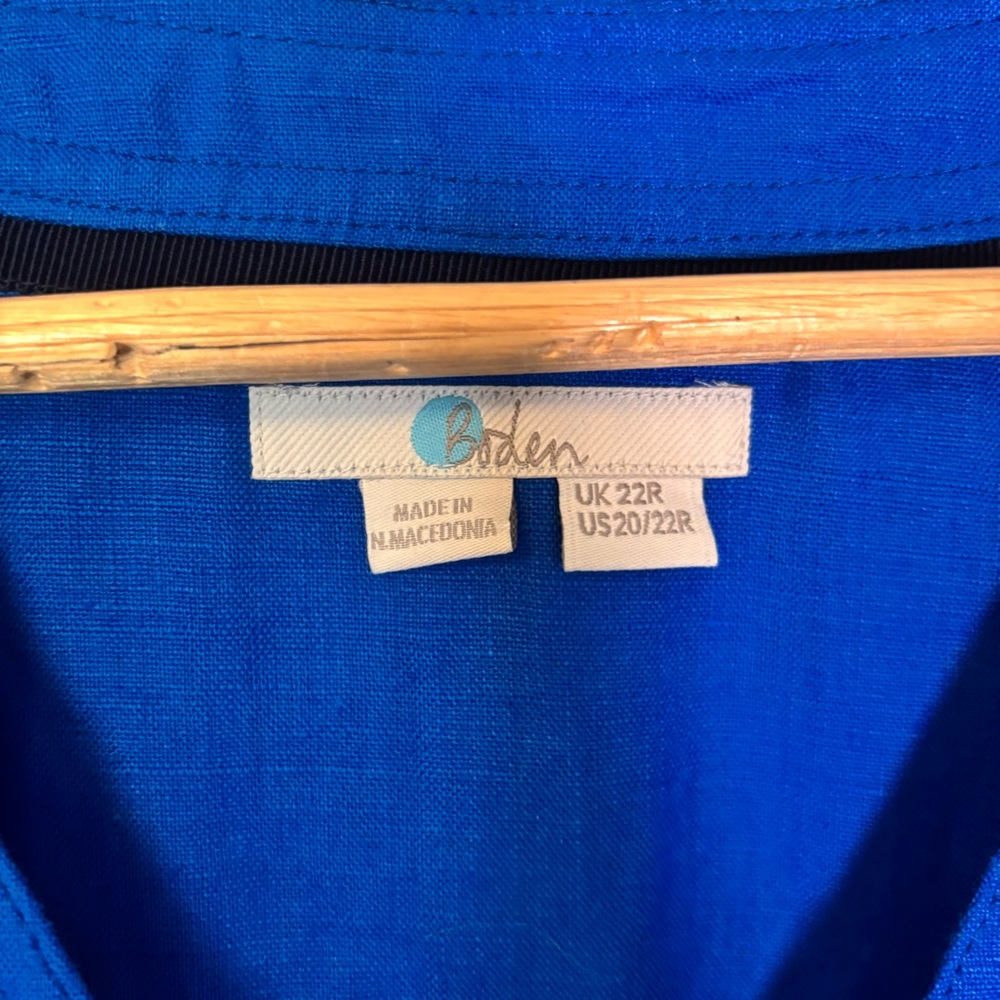 Boden Sleeveless Button-Front Midi Dress in Bright Blue - Picture 3 of 10